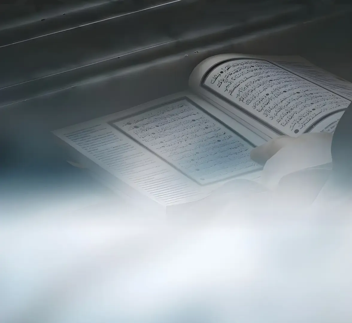 Open Quran book in tranquil natural lighting